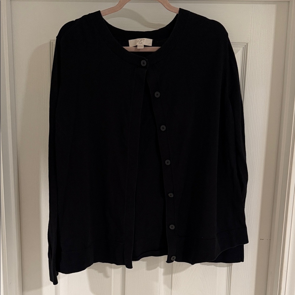 Loft plus black cardigan